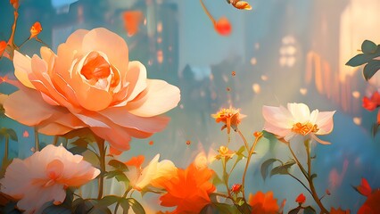 beautiful watercolor floral unreal engine 