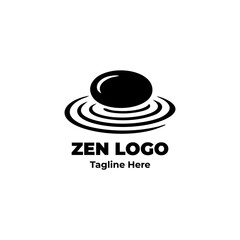 Zen logo, mindfulness brush, balance ink symbol, minimal design circle, peace stroke for healing product, spiritual branding, and yoga logo identity