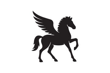 Pegasus Wing silhouette vector with white background
