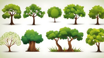 vector set of different tree design