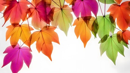 vibrant transparent leaves with copy space