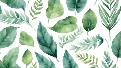 watercolor plant leaf set