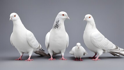 white pigeons set