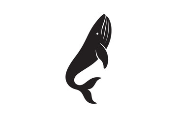 Naklejka premium Whale Song silhouette vector with white background