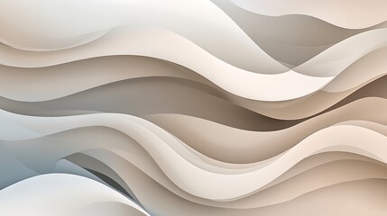 Abstract design with layered waves in muted tones.
