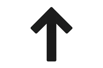 Black arrow directing upward, positioned against transparent backdrop, signaling vertical progression or navigation guidance