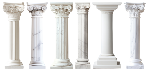 PNG Classical architectural columns display elegance, element set on transparent background
