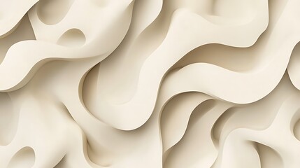 Obraz premium Abstract design of flowing, layered forms in a light beige tone.