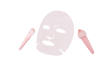 Facial skin care mask, hydrating mask, whitening mask, Advertising skincare concept, 3d rendering.