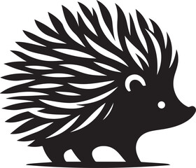 Cute Hedgehog Silhouette Vector
