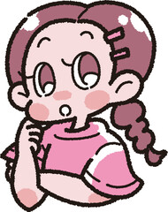 考えている女の子のイラスト