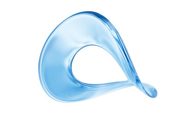 Abstract multi-layered glass curve background, 3d rendering.