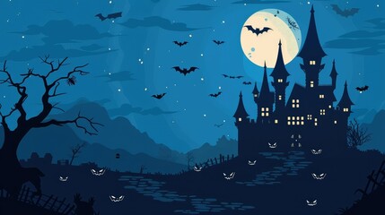 halloween backgrounds, spooky, dark, night, castle, pumpkin backgrounds concept