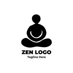 Zen logo, spiritual icon, inner peace symbol, balance brushstroke, abstract enso for holistic branding, wellness theme, mindfulness graphic, and mental health logo