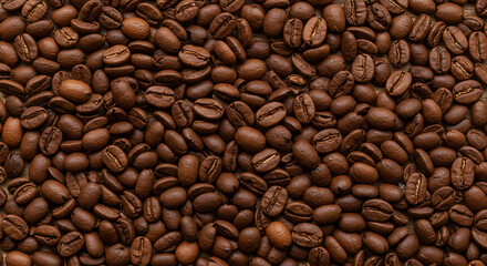 Roasted Coffee Bean Texture: Aromatic Background