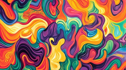 Energetic abstract patterns in vivid display