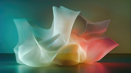 Ethereal glow emanating from abstract shapes