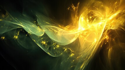 Ethereal glow emanating from abstract shapes
