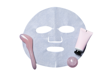 Essentials for fresh skincare, isolated on white, PNG