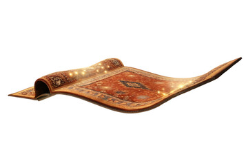 Magical flying carpet isolated on a white background png ai generated