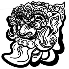 Lineart tribal tattoo design mythology