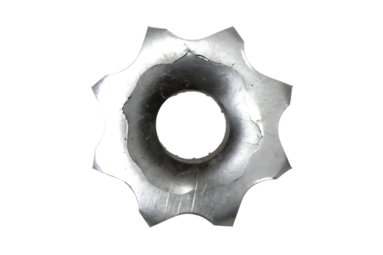 Metal starburst washer isolated on a white background png ai generated
