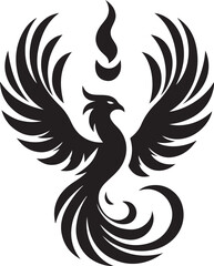 Majestic Phoenix Bird Rebirth Vector Icon