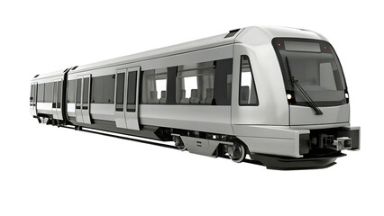 Modern electric train isolated on a white background png ai generated