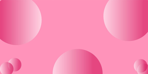 Minimalist banner background, pastel colorful, pink and yellow gradations. Circle effect style geometric, abstract background.
