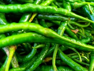 Abundance of Fiery Green Bird's Eye Chillies