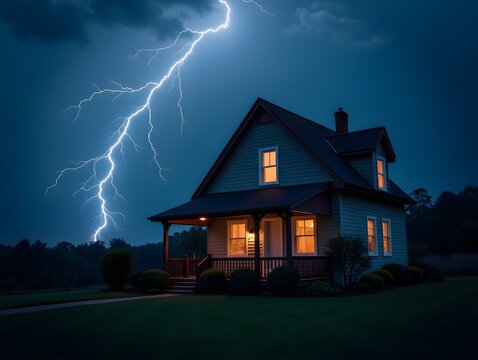 an image of a house with lightning bolt on it