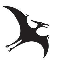 Dynamic Pterodactyl Dinosaur Silhouette Vector © AB Basir