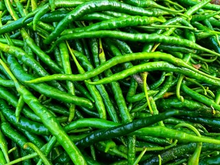 Abundance of Fiery Green Bird's Eye Chillies