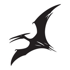 Dynamic Pterodactyl Dinosaur Silhouette Vector © AB Basir