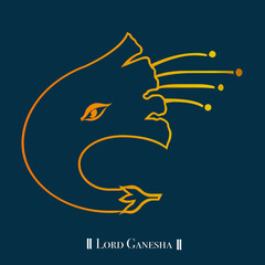 Fototapeta premium Lord Ganesha Vector image, Shree Ganesh ji, Hindu Lord Ganesha artwork, Ganesh Chaturthi festival of India, Lord Ganesha, Abstract, isolated, Religion, hindu, lord ganesha, 