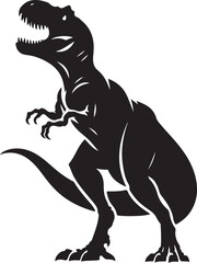 Roaring T-Rex Dinosaur Silhouette Vector Art