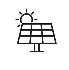 Solar Panel with Sun Icon
