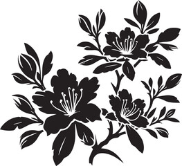 azalea flower vector illustration, azalea flower logo, flower silhouette vector isolated on white background