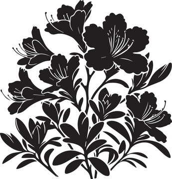azalea flower vector illustration, azalea flower logo, flower silhouette vector isolated on white background