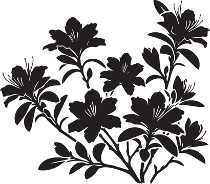 azalea flower vector illustration, azalea flower logo, flower silhouette vector isolated on white background