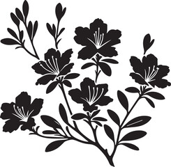 azalea flower vector illustration, azalea flower logo, flower silhouette vector isolated on white background