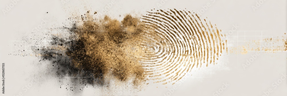 Poster Animated Fingerprint Scan Indicating Redirection to a Fraudulent Website With Minimal Right Margin Present
