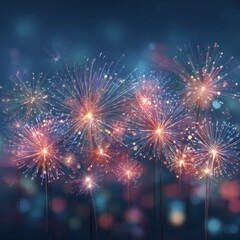 A bunch of fireworks are lit up in the sky