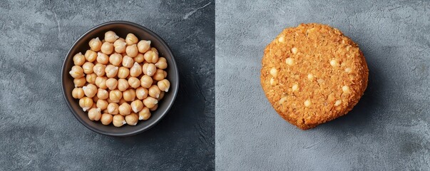 Hands hold a bowl filled with golden-brown oatmeal cookies topped 