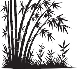 Obraz premium bamboo vector illustration, bamboo logo, bamboo silhouette vector isolated on white background