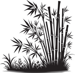 Naklejka premium bamboo vector illustration, bamboo logo, bamboo silhouette vector isolated on white background
