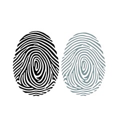 Two fingerprint illustrations black and gray design