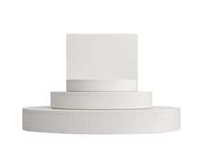 A white pedestal with a white box on top of it