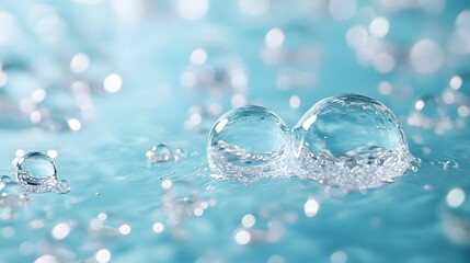 Crystal clear water droplets