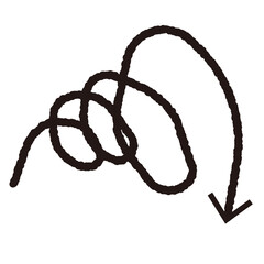 シンプルな手描き風の矢印のアイコンイラスト